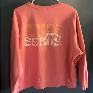 Roxy Coral Graphic 'Kinda Salty' Crewneck Sweatshirt